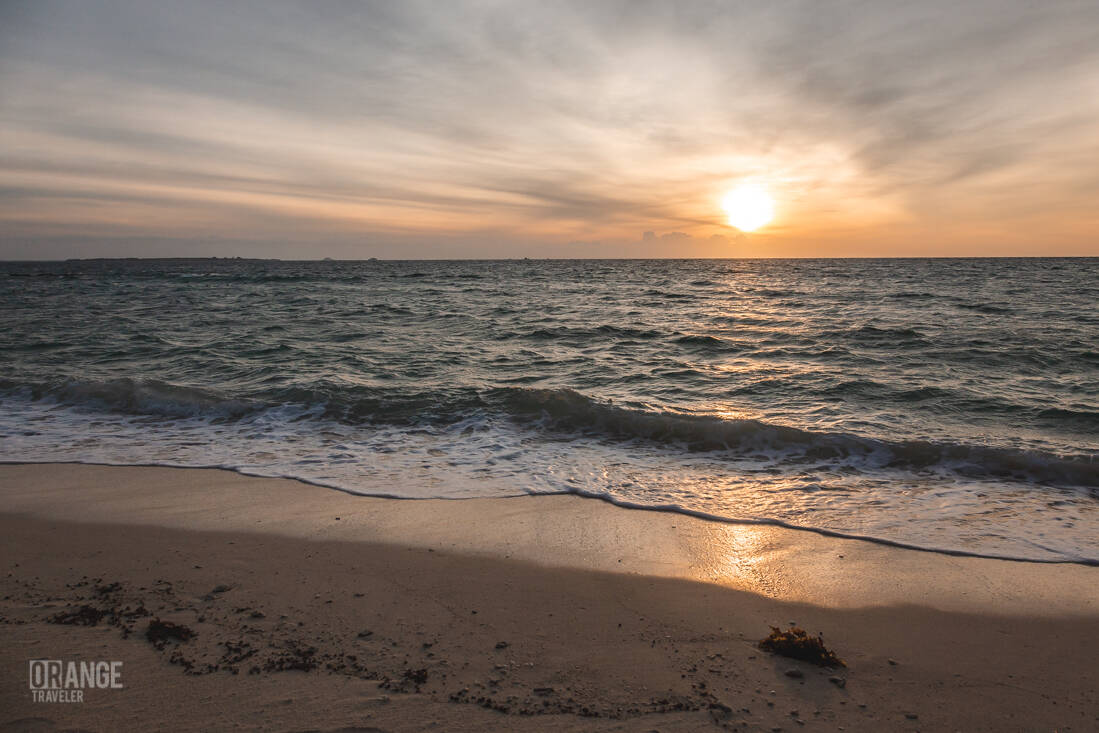 The sunset on the Selingan Island