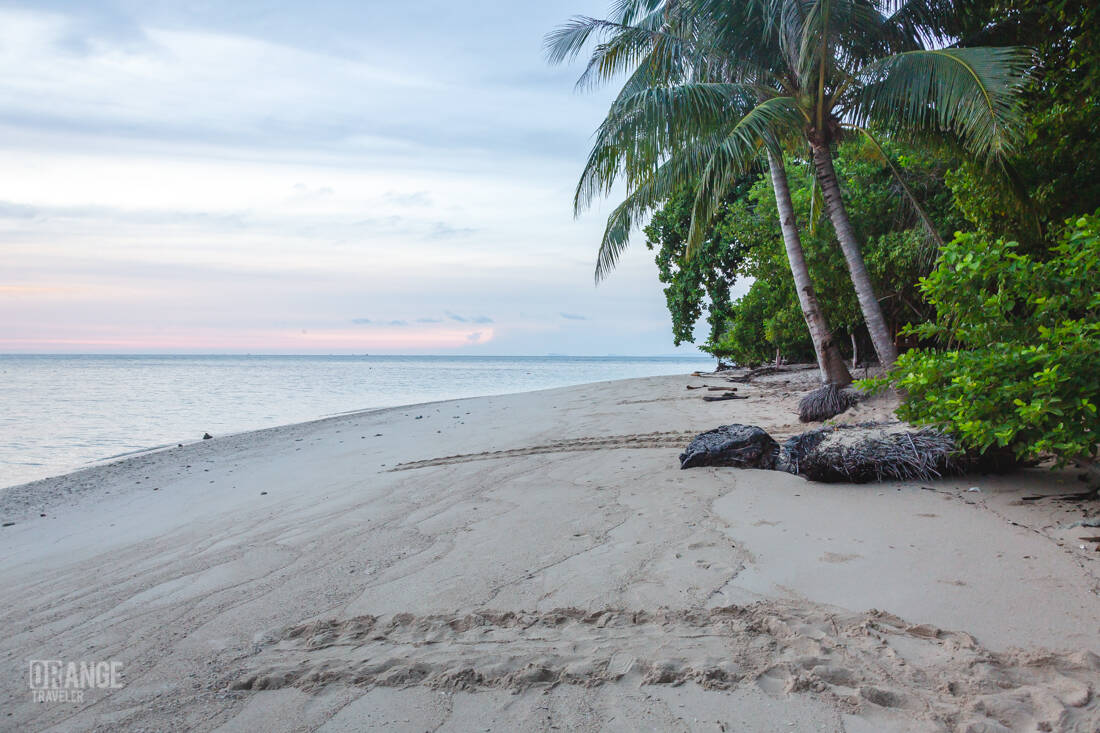 The sunrise on the beach of Seligan Island