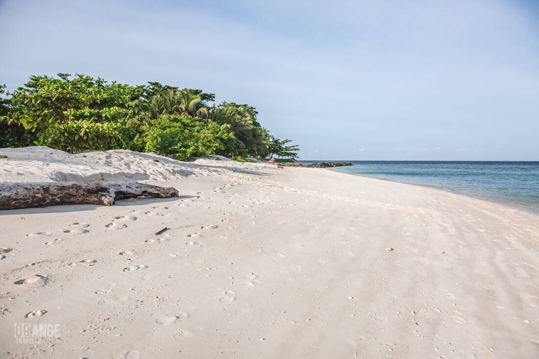 White-sand beach on Selinga Island 