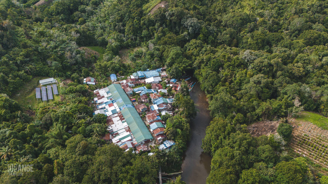 An Iban longhouse