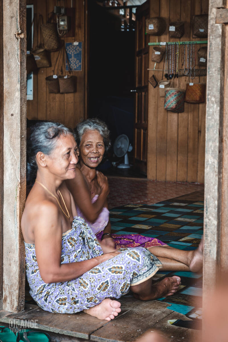 The Iban people inside the longhouse