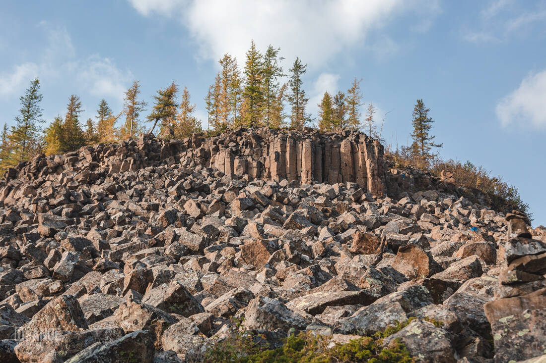 Basalt stones and formations on the Putorana Plateau