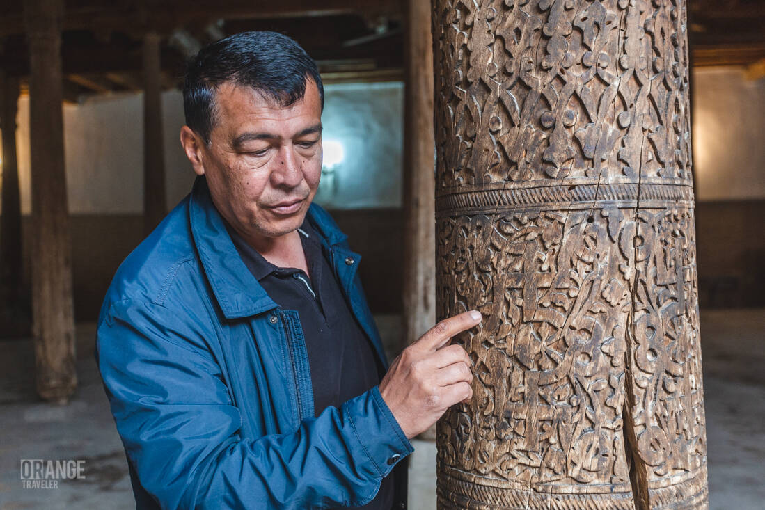 Madamin Madaminov in the Juma Mosque in Khiva