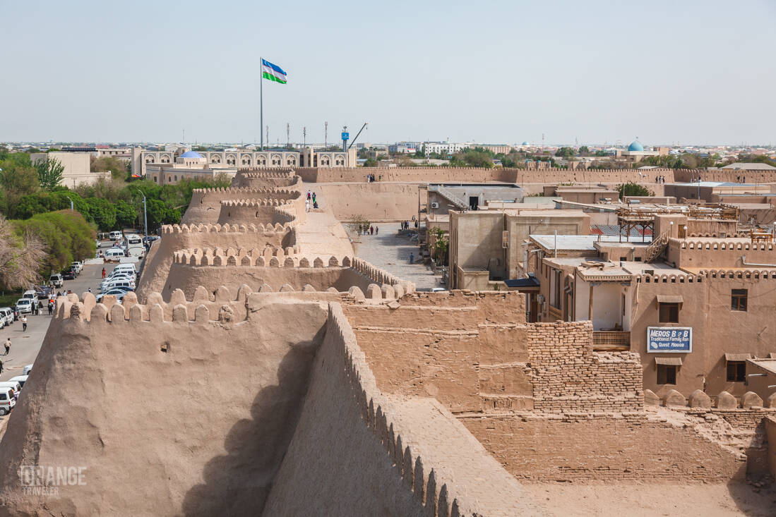 Wall at Kunya-Ark Citadel in Khiva,