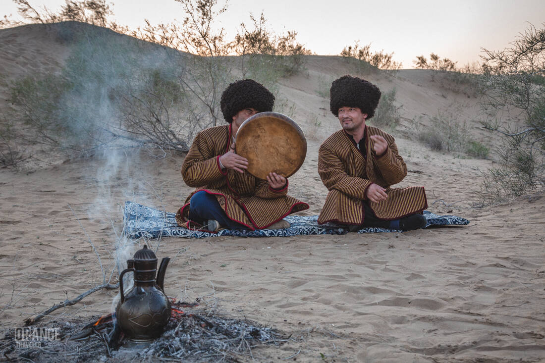 Sunset in the Karakum Desert, Uzbekistan