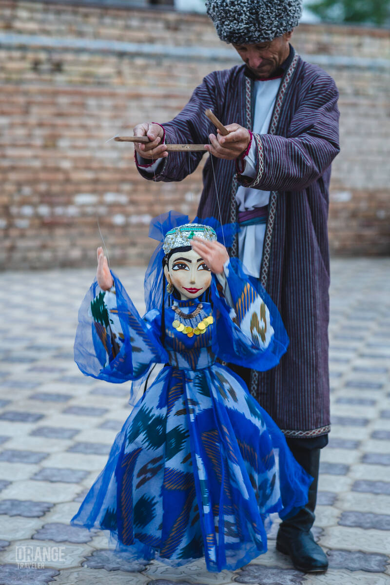 Puppet theatre performer in Khiva, Uzbekistan