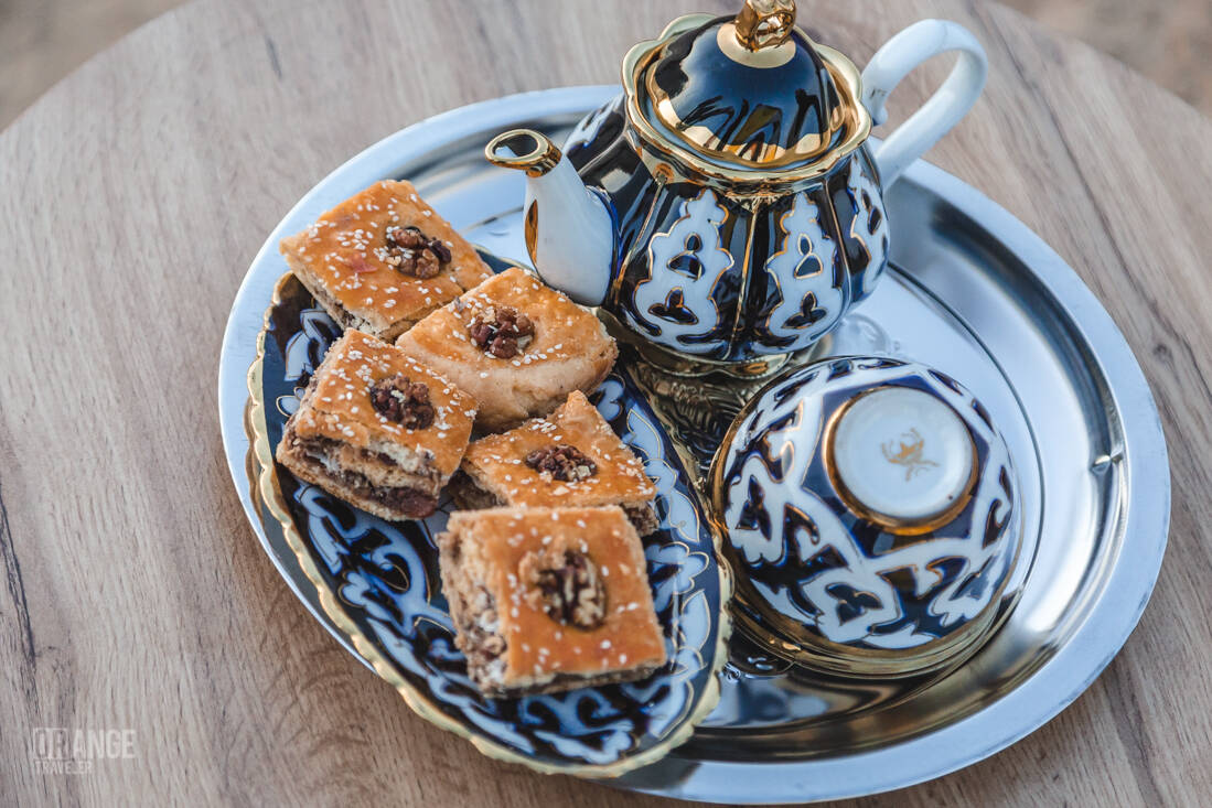 Tea and baklava in Khiva