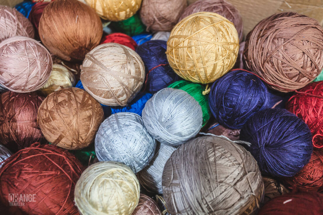 Silk threads for Samarkand carpets