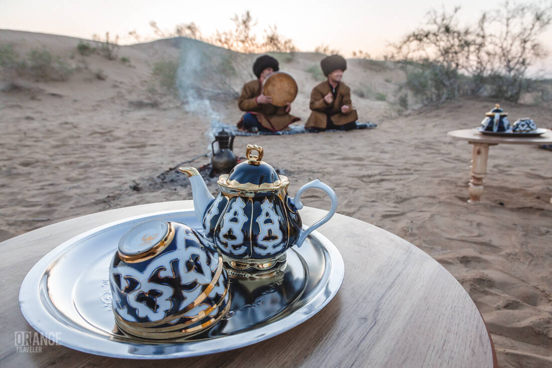 Sunset in the Karakum Desert, Uzbekistan
