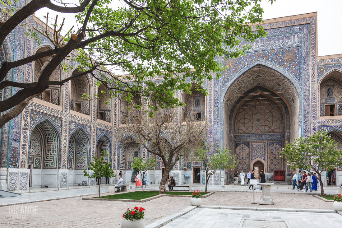 Courtyard of a madrasa at the Registan