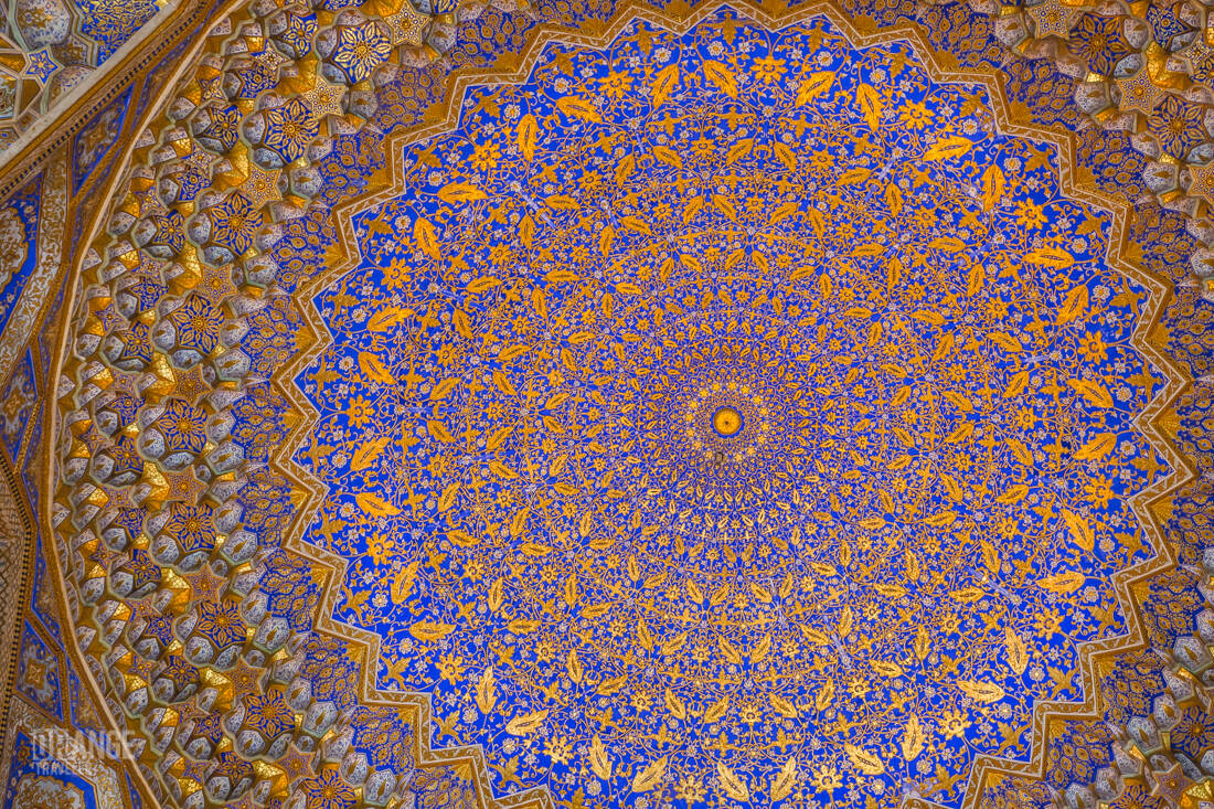 Painted ceiling at Tillya-Kari