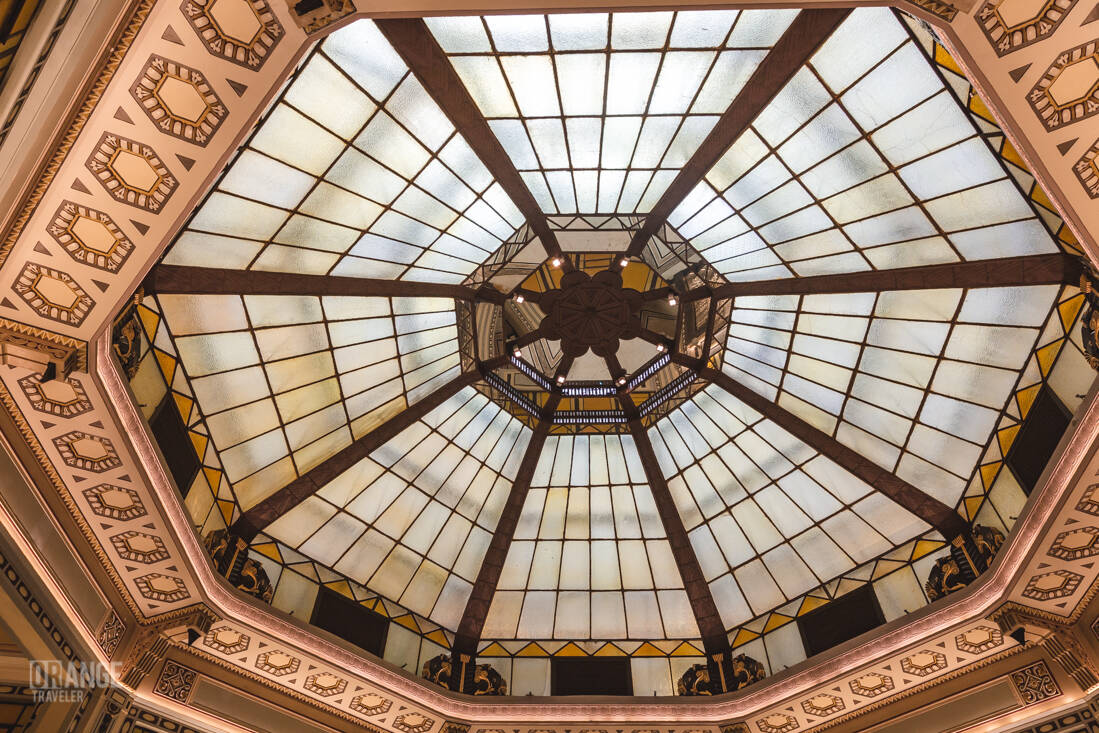 Atrium ceiling at the Peace Hotel